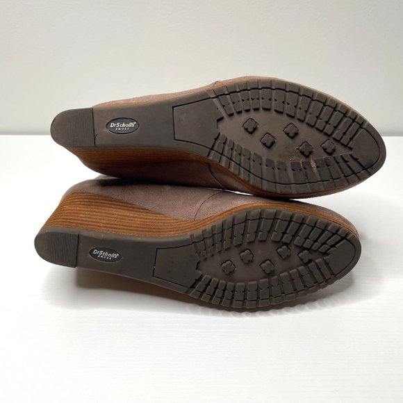 Dr. Scholl's Conquer Faux Suede Ankle Lace Up Wedge Boots Women 9 M Tan - Picture 6 of 12